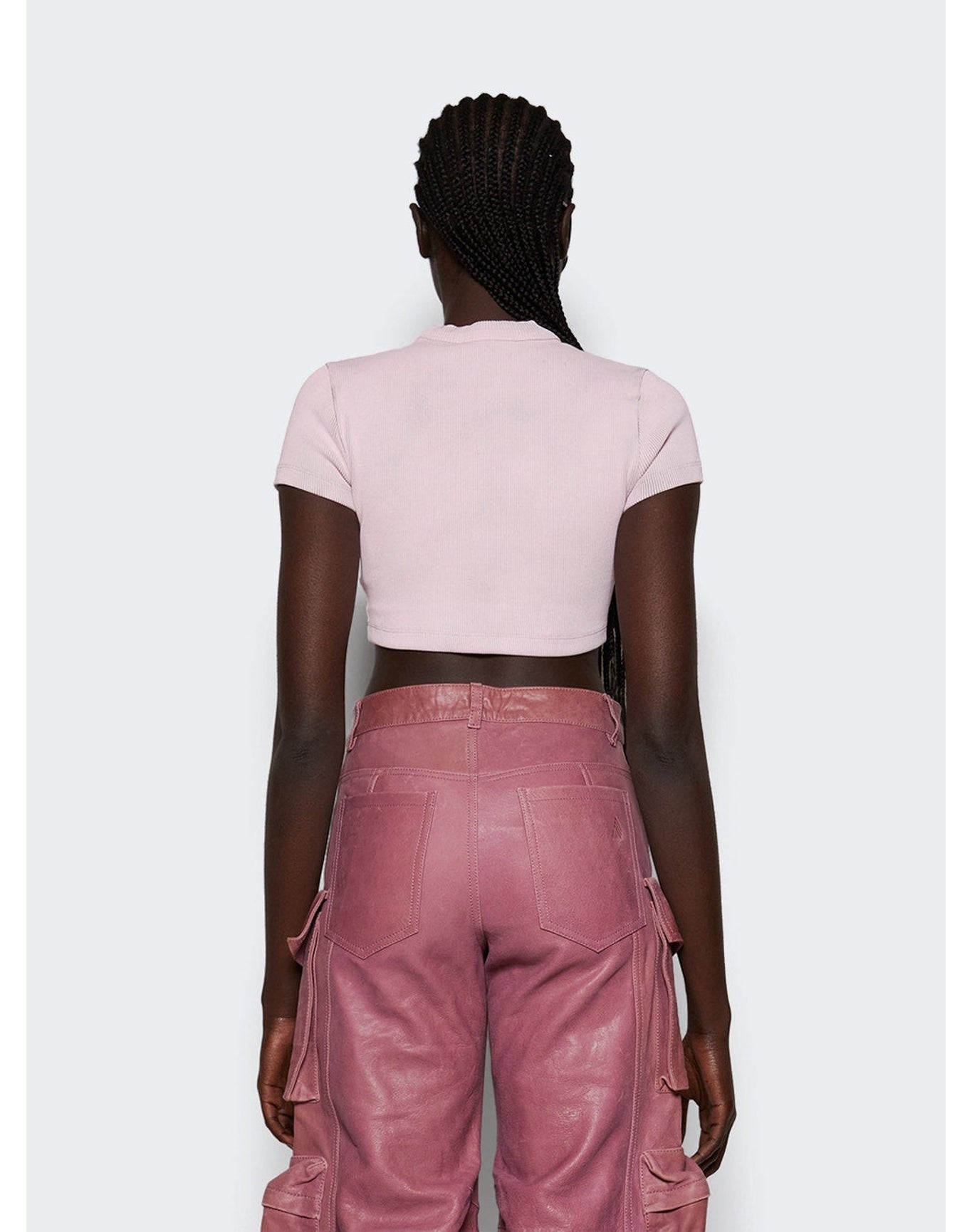 Alexander Wang | Women | Cropped Short Sleeve Top With Embossed Logo | Purple