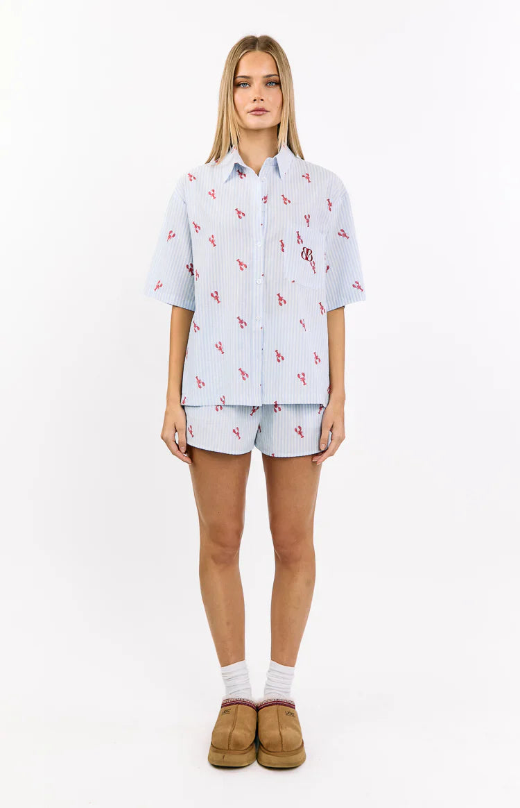 Alexea Pajama Shirt | Lobster Print