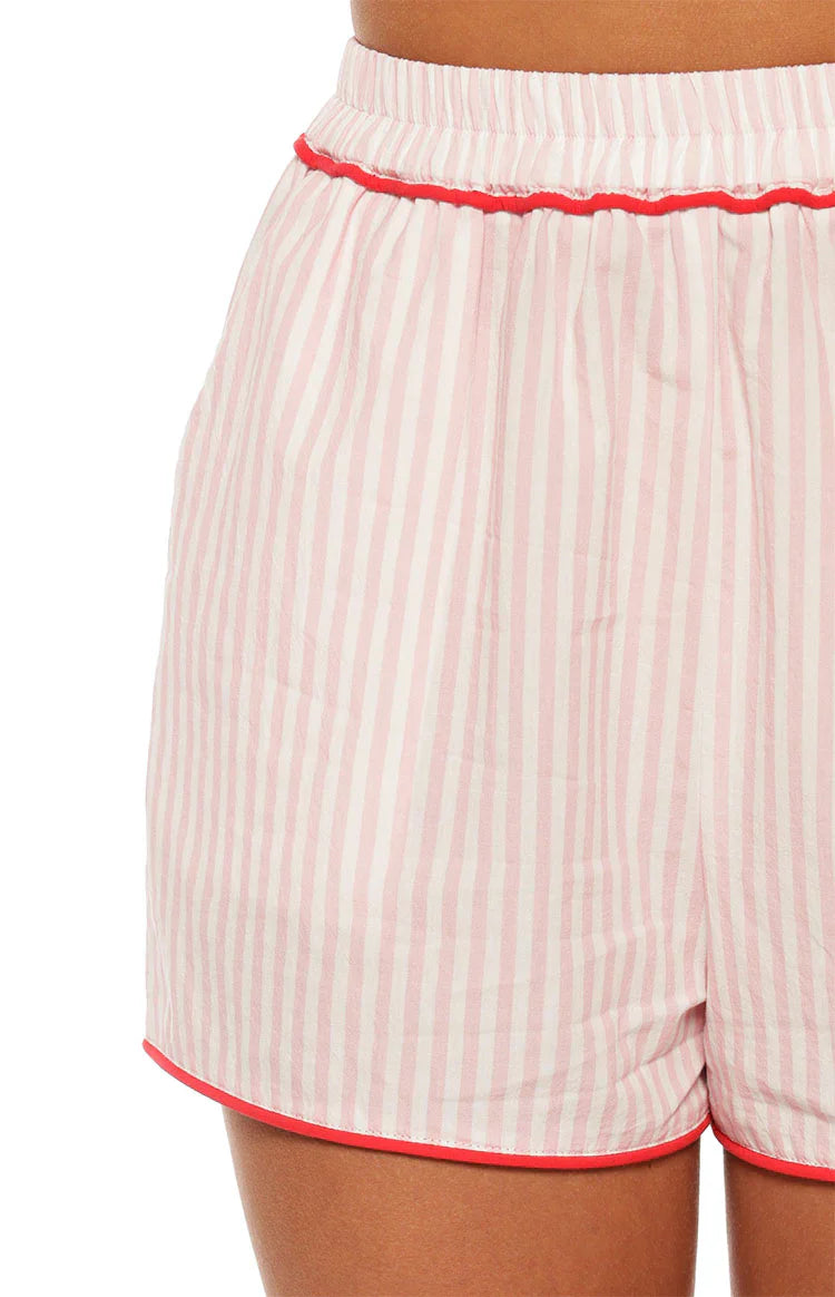 Alexea Stripe Pajama Shorts | Pink
