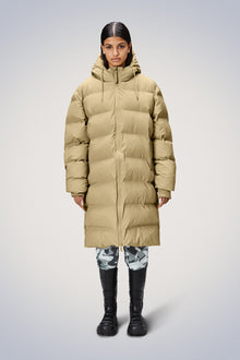 Rains Alta Long Puffer Jacket Jackets 24 Sand