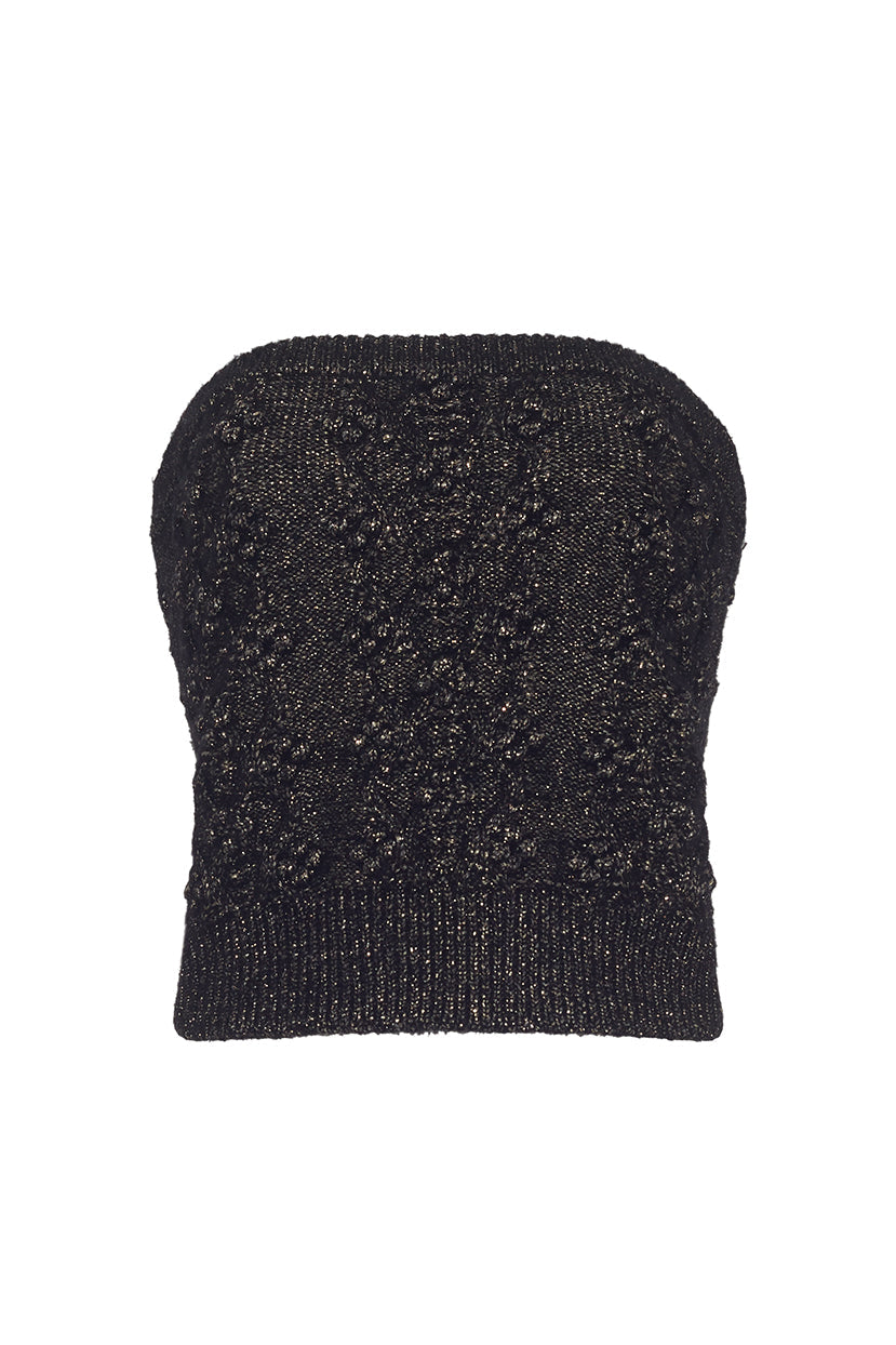Amabella Top | Black w/ Gold Lurex