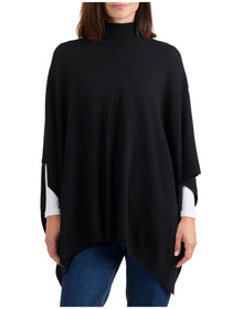 Amicale Cashmere | Women | Cashmere Poncho | Black V1