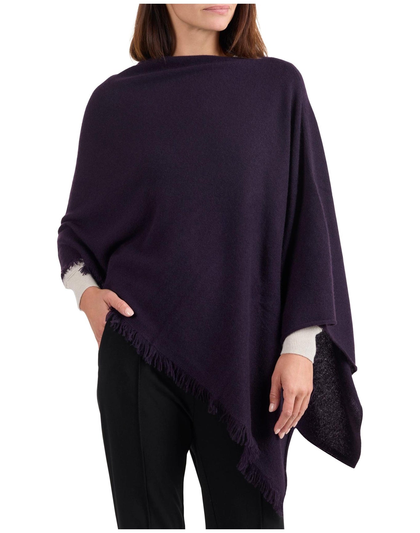 Amicale Cashmere | Women | Cashmere Poncho | Purple V2