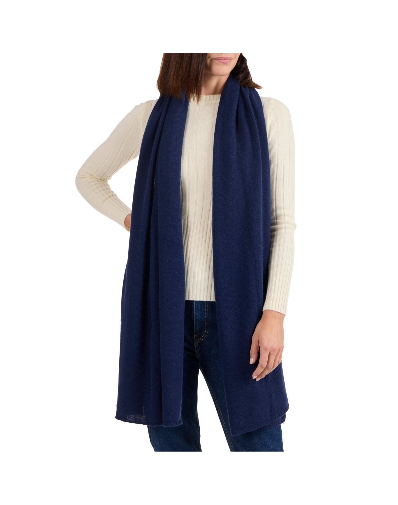 Amicale Cashmere | Women | Wrap | Navy (V2)