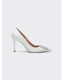 Amina Muaddi | Women | Camelia Pump 90 | White