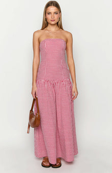 Angela Maxi Dress | Red Gingham