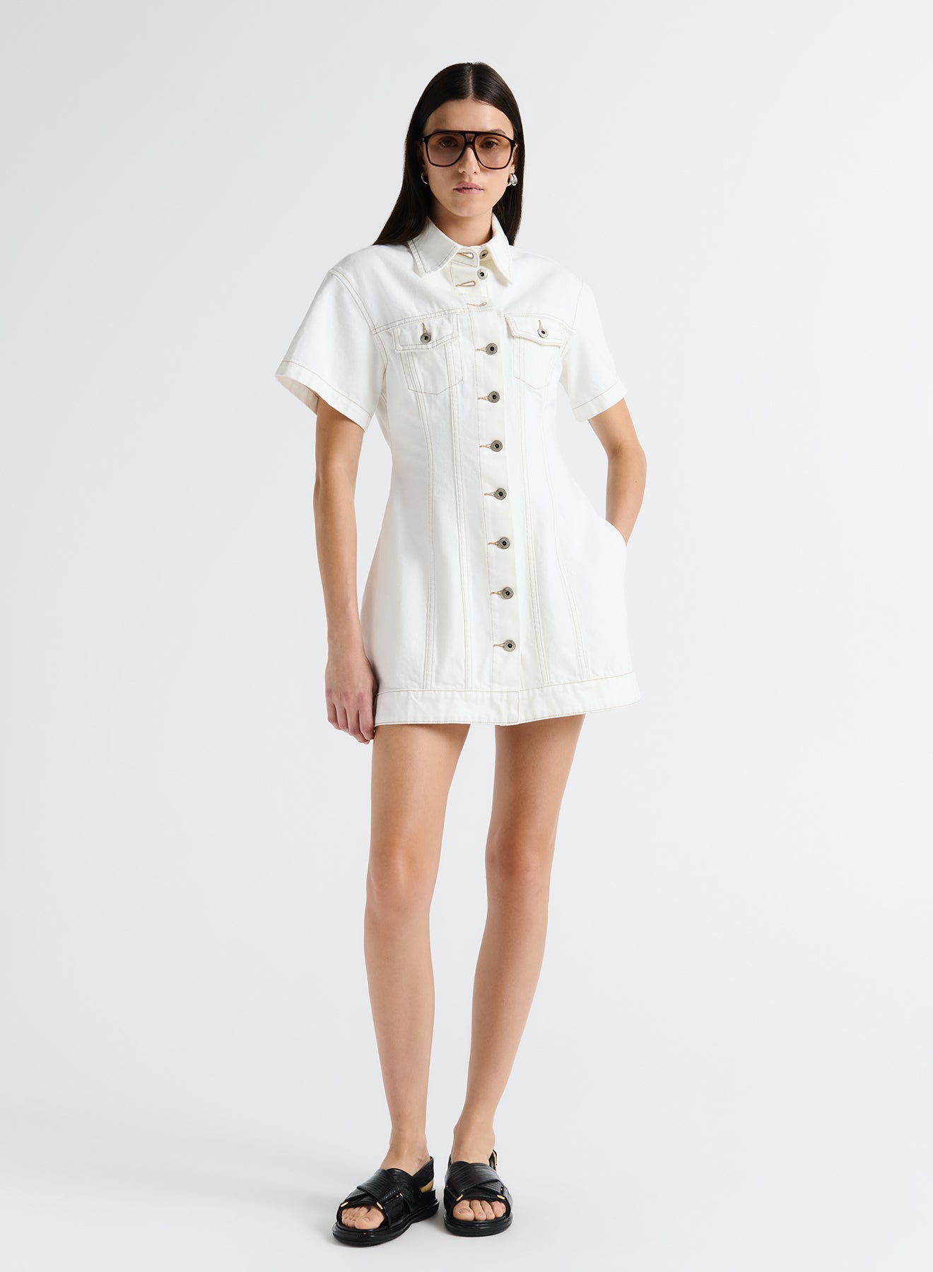 Ollie Dress | White Denim