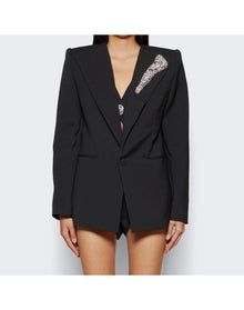 Area | Women | Crystal Bone Relaxed Blazer | Charcoal