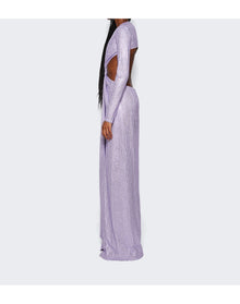 Area | Women | Crystal Embellished Front Knot Gown | Lilac