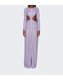 Area | Women | Crystal Embellished Front Knot Gown | Lilac
