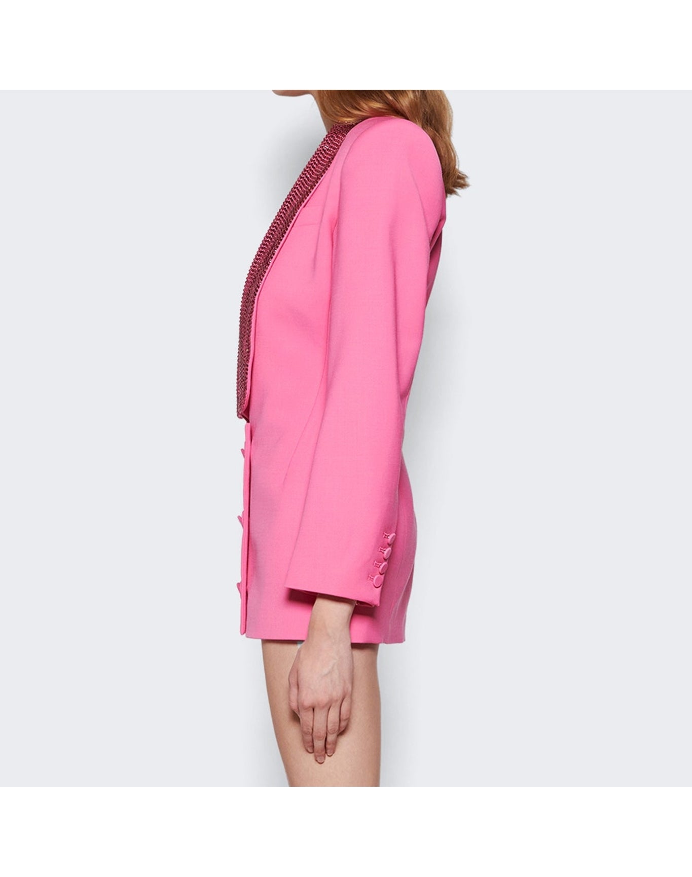 Area | Women | Crystal Embellished Tuxedo Dress | Carmine Rose