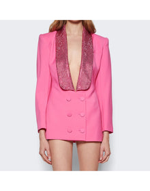 Area | Women | Crystal Embellished Tuxedo Dress | Carmine Rose