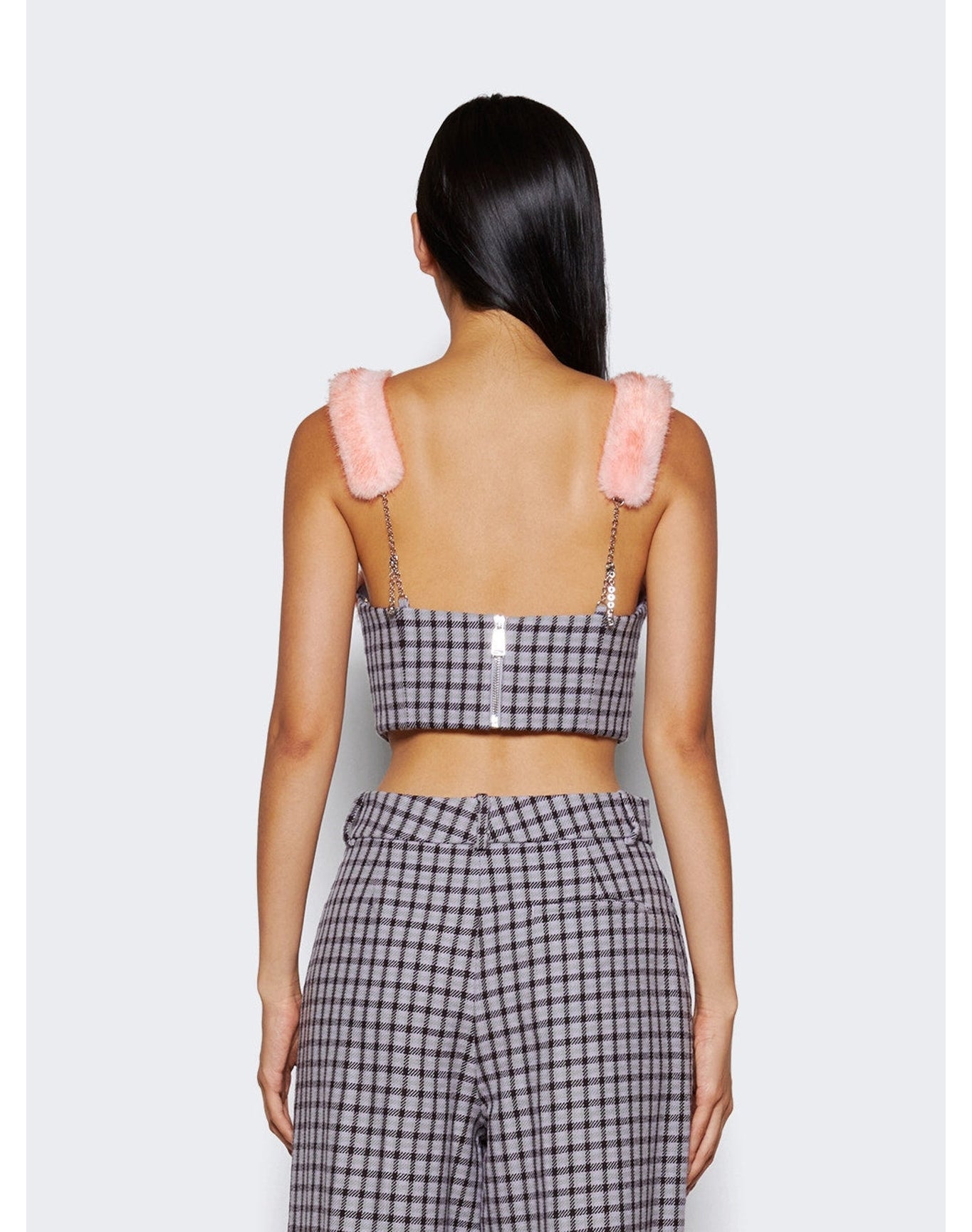 Area | Women | Faux Fur Trim Bustier Top | Lilac