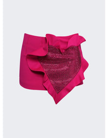 Area | Women | Heart Ruffle Mini Skirt | Fuchsia Pink