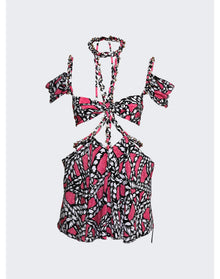 Area | Women | Rope Printed Cut-out Mini Dress | Fuchsia x Multicolor
