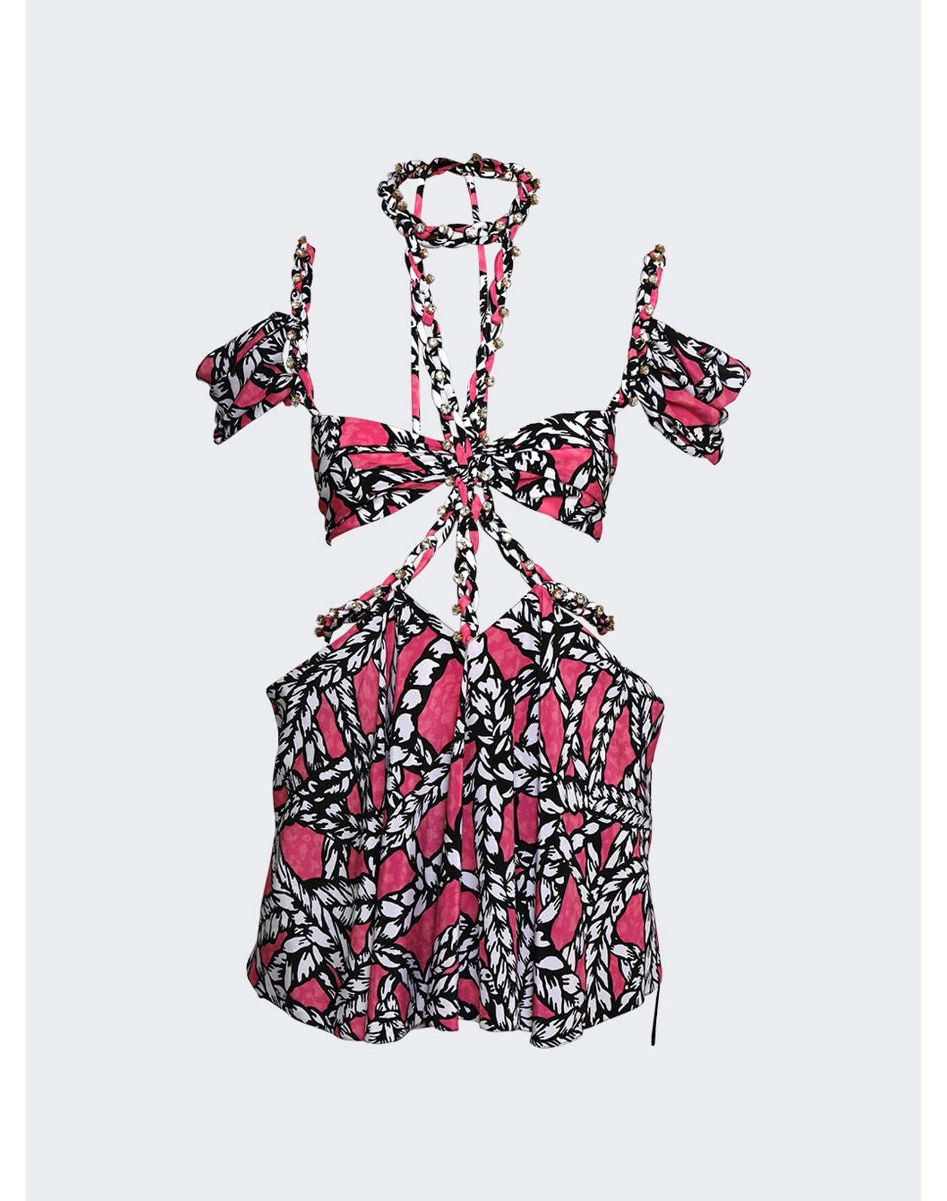 Area | Women | Rope Printed Cut-out Mini Dress | Fuchsia x Multicolor