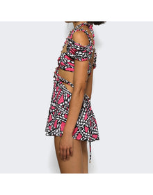 Area | Women | Rope Printed Cut-out Mini Dress | Fuchsia x Multicolor