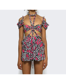 Area | Women | Rope Printed Cut-out Mini Dress | Fuchsia x Multicolor
