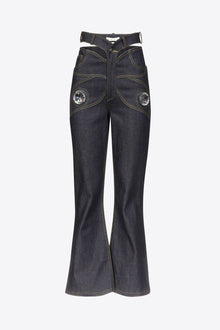 Raw Denim Butterfly Cropped Jean | Dark Indigo