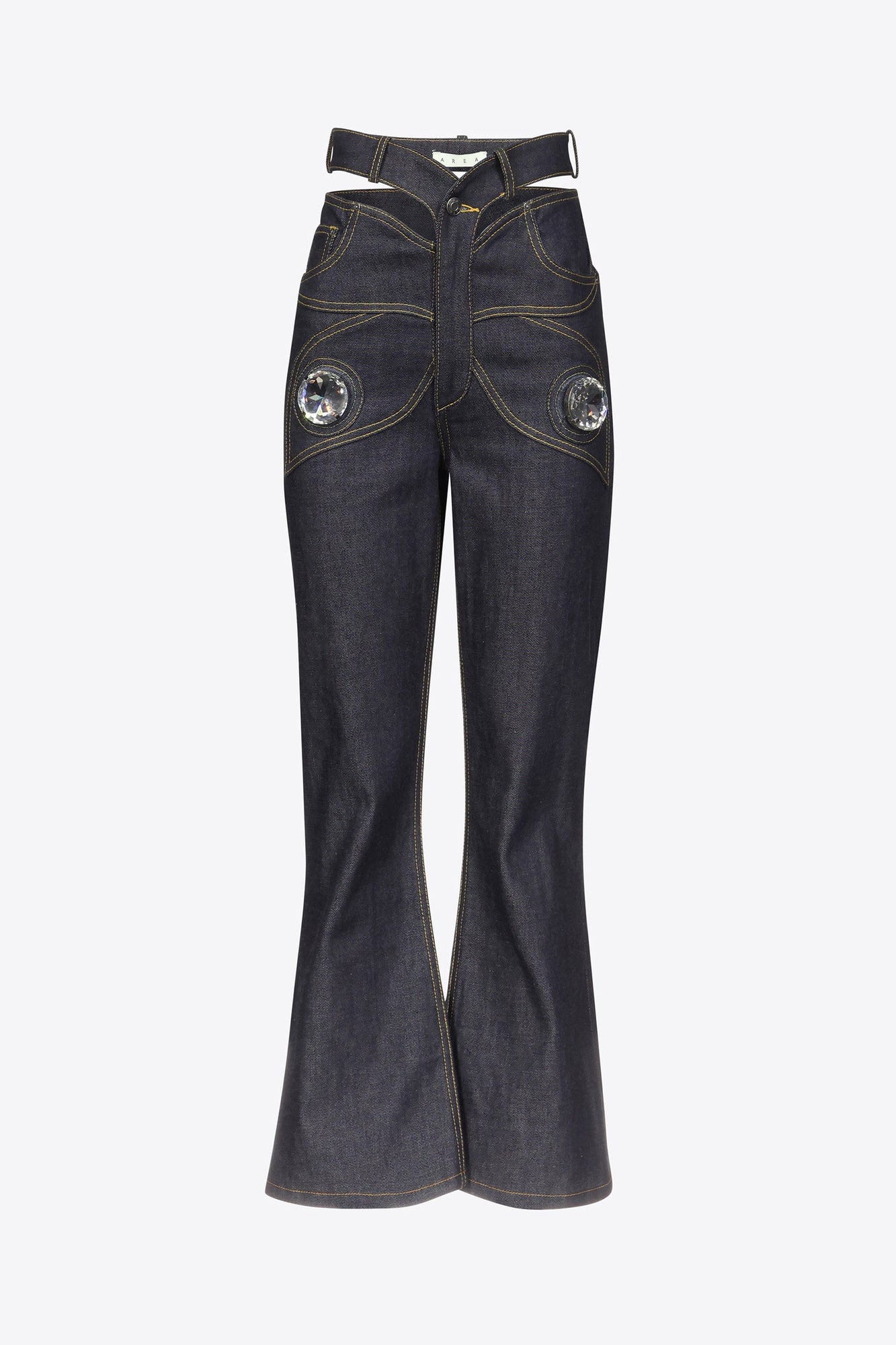 Raw Denim Butterfly Cropped Jean | Dark Indigo