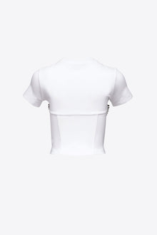 Crystal Bustier Cup T-Shirt | White