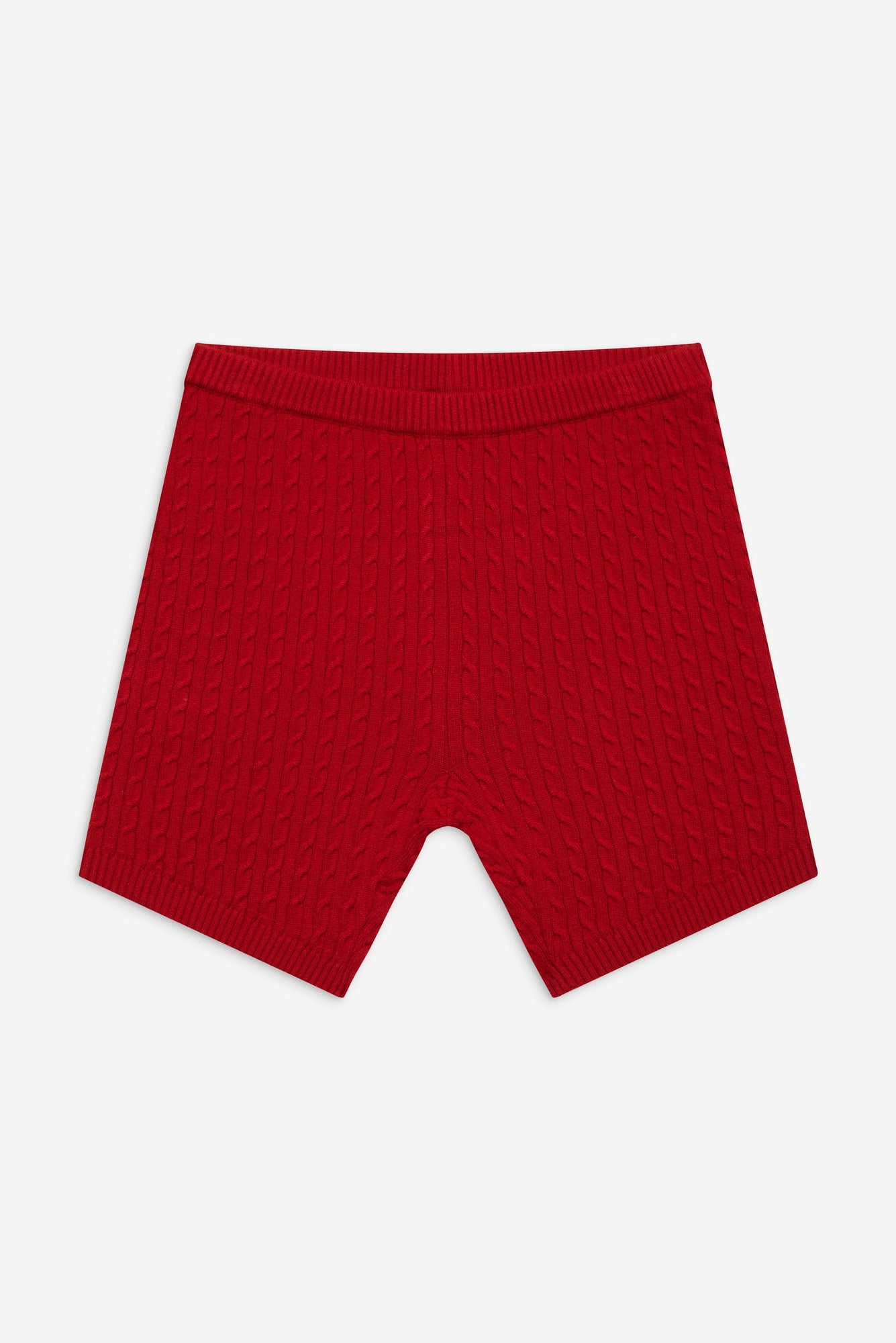 Ariel cable knit shorts red heartstrings