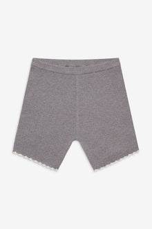 Ariel ribbed knit shorts rain cloud grey