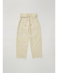 Aurella | Drawstring Poplin Pants | Off White