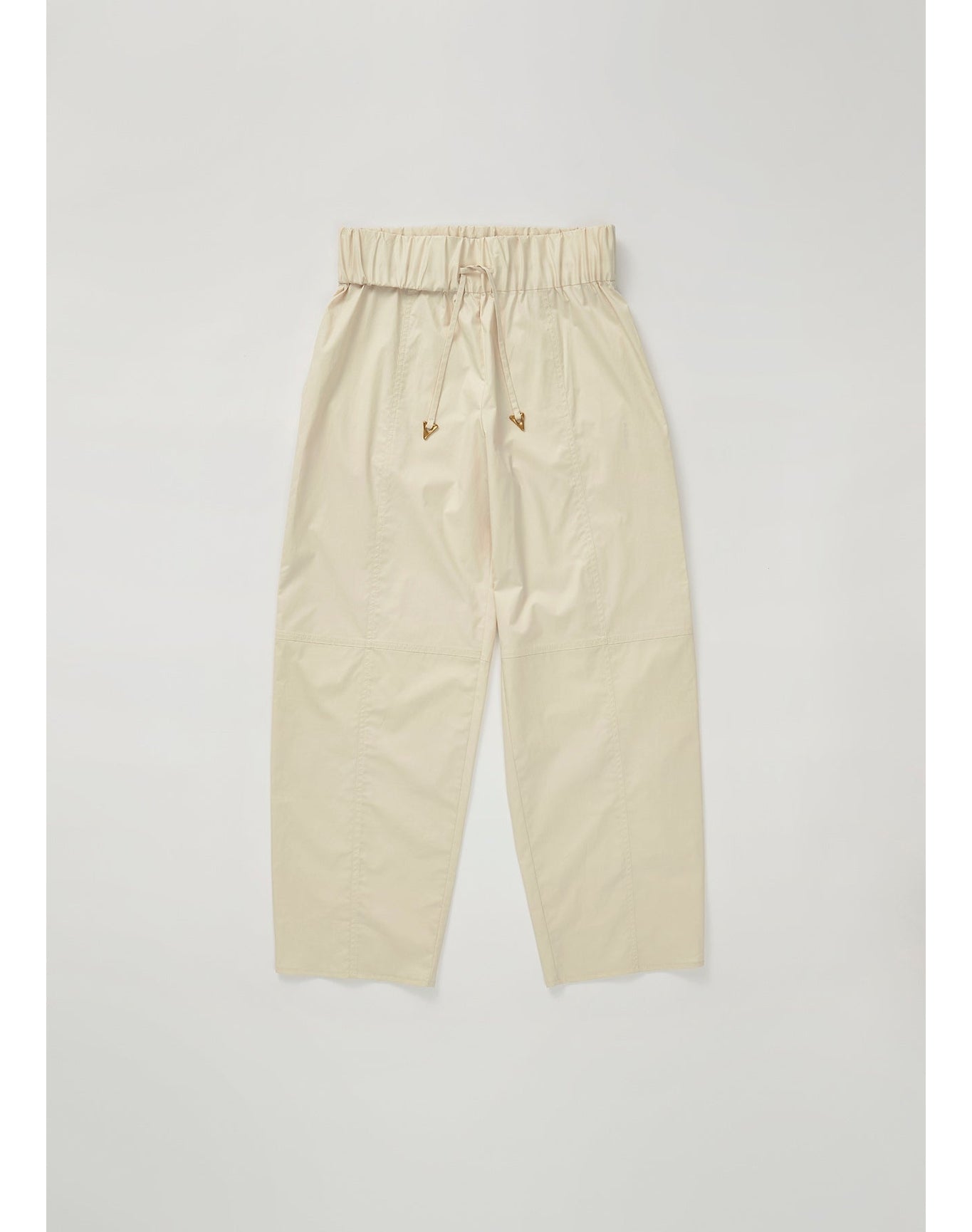 Aurella | Drawstring Poplin Pants | Off White