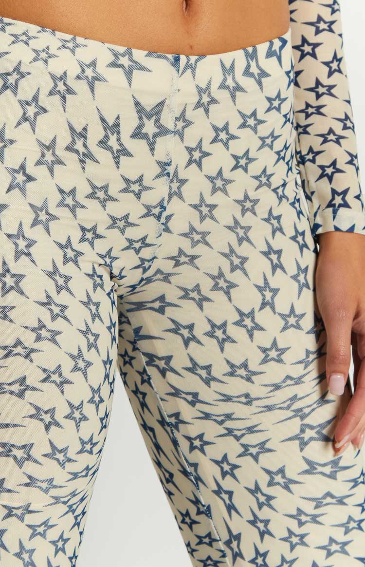 Avalon Mesh Mid Rise Pants | Star Print