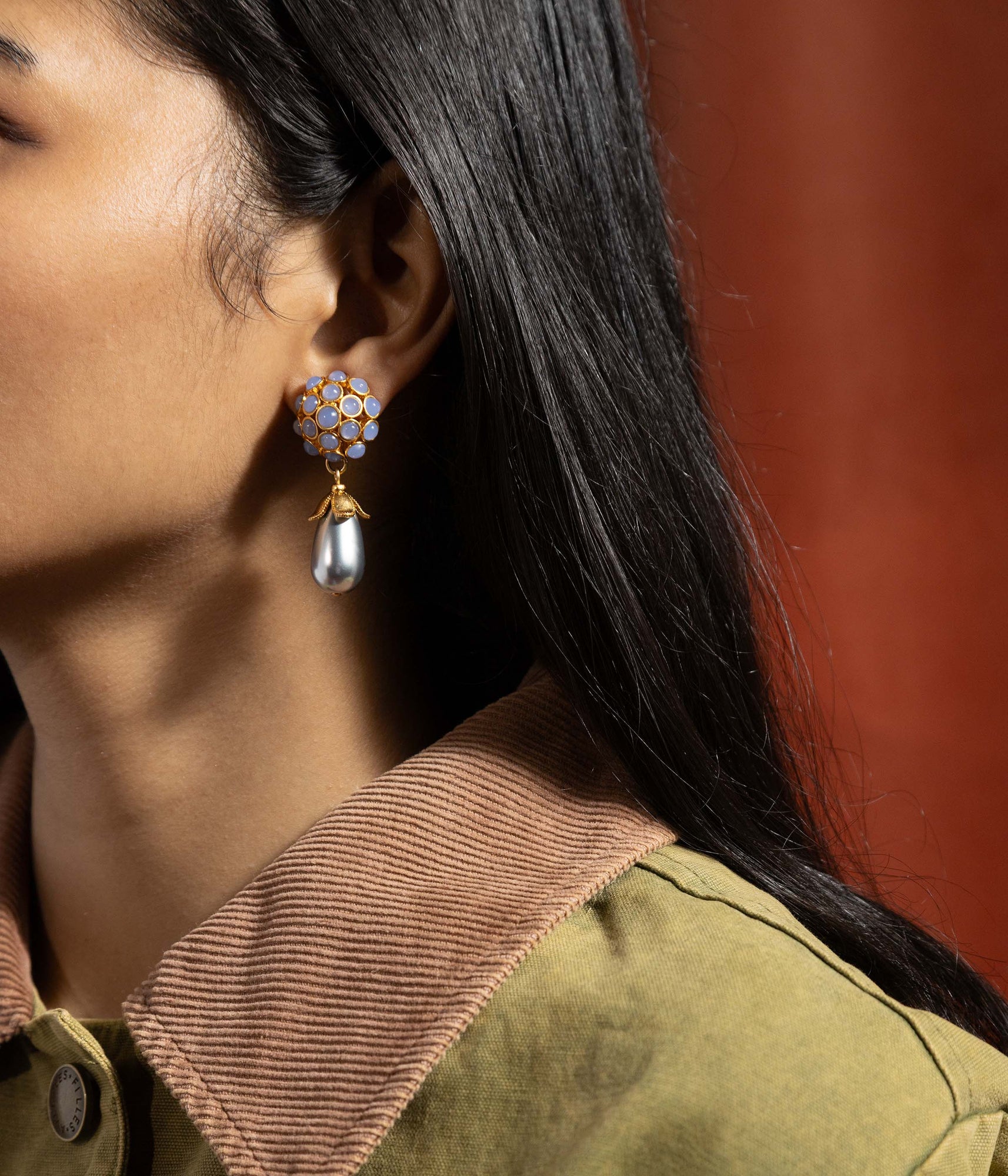Avena Drop Earrings | Blue