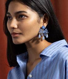 Avril Statement Earrings | Blue