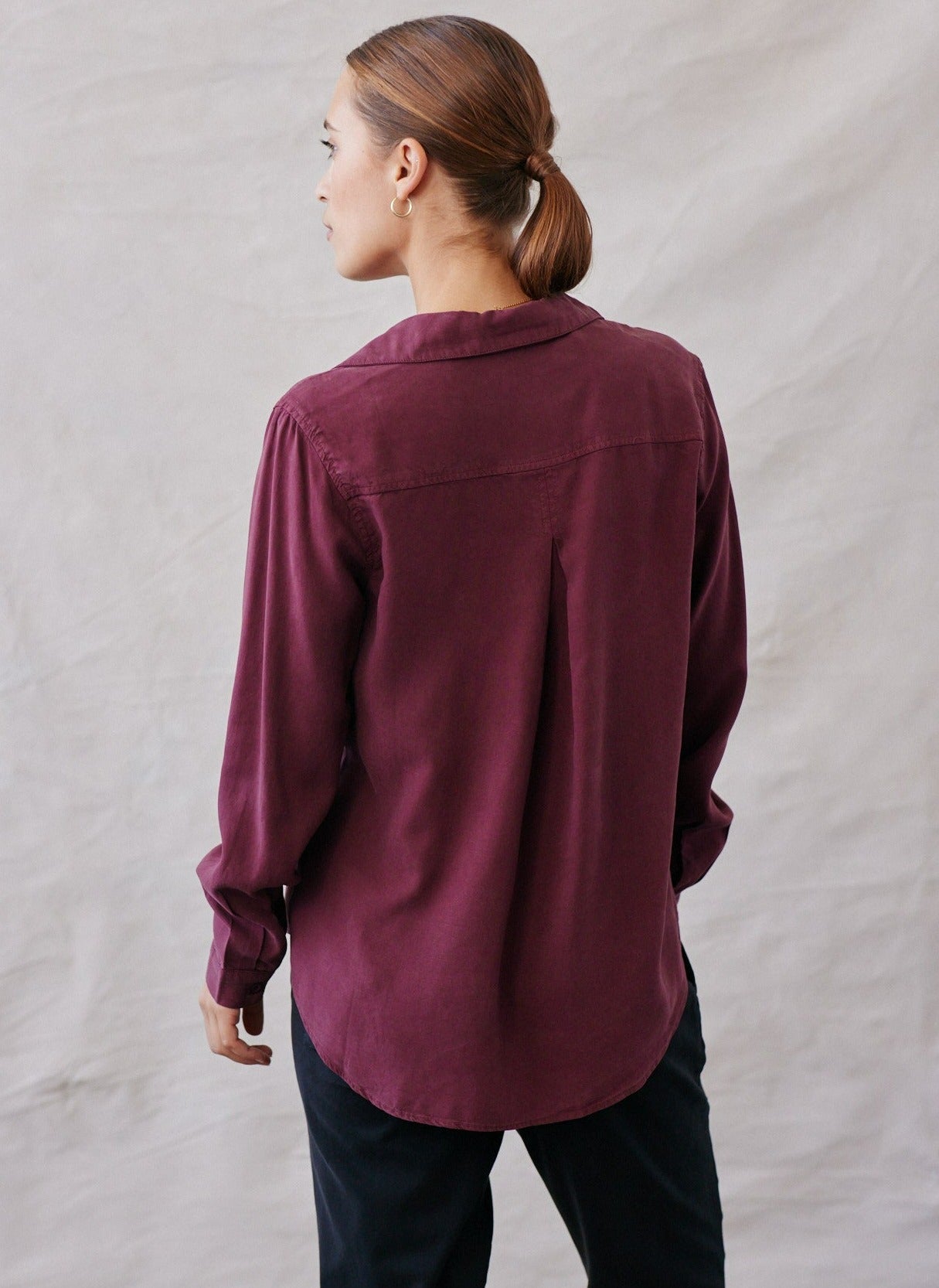 Long Sleeve Classic Button Down - Wildberry