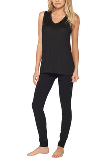 Womens | Sleeveless Modal V-Neck | Black