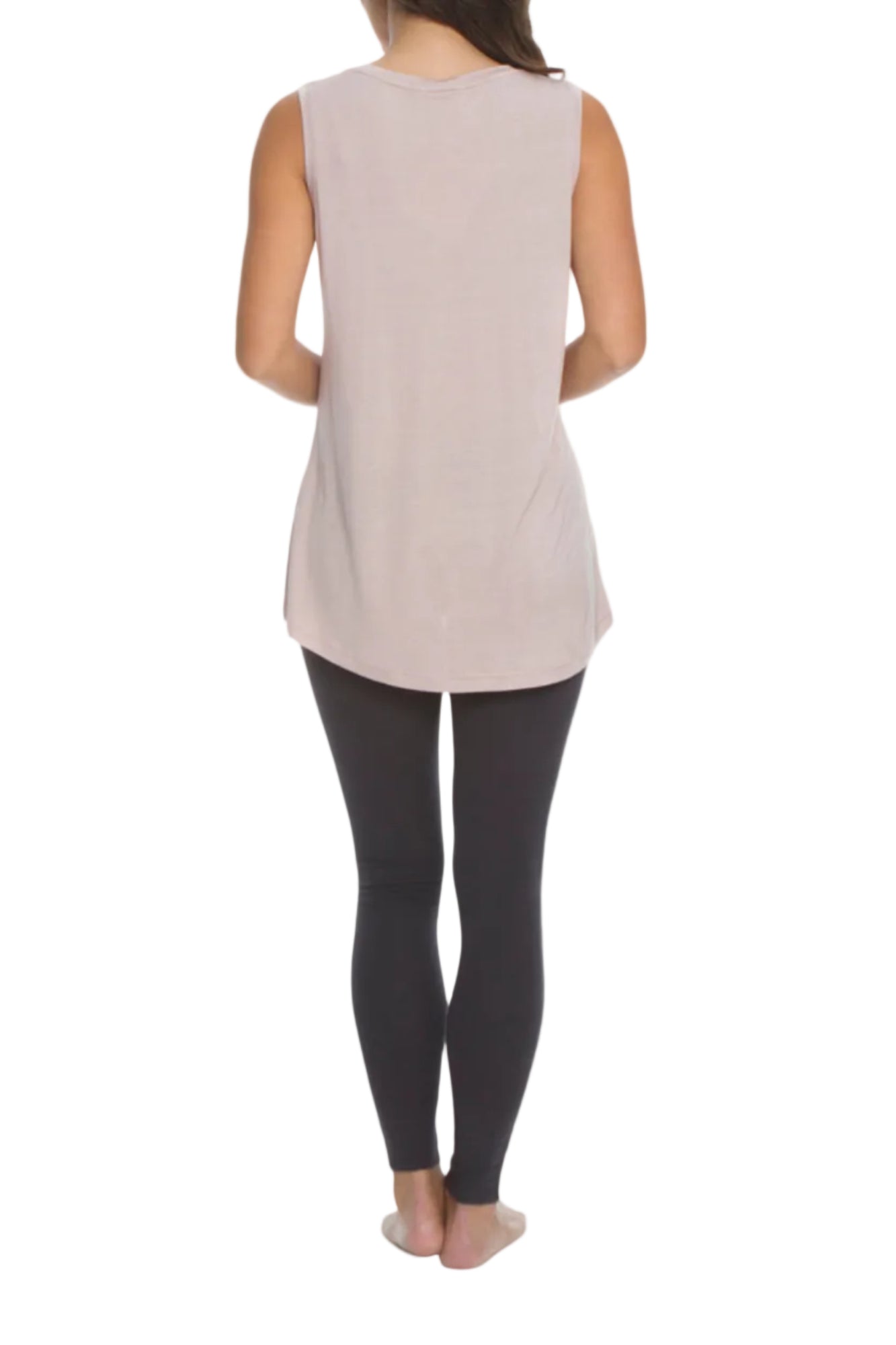 Womens | Sleeveless Modal V-Neck | Faded Rose