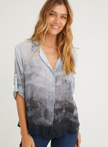Capri Button Down Shirt | Ombre Glacier Print