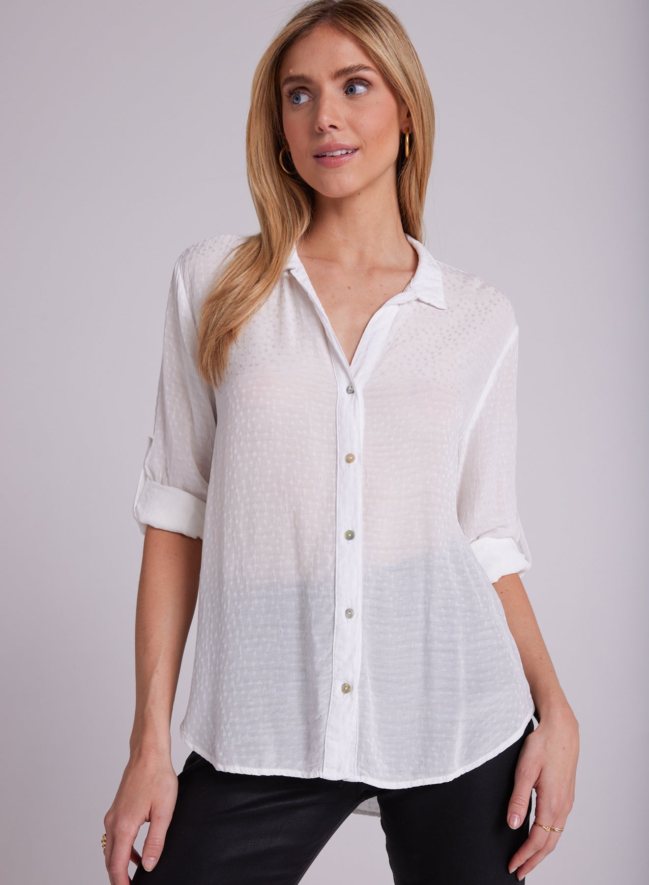 Capri Button Down - Winter White