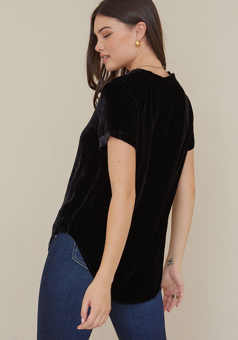 V- Neck Tee - Black