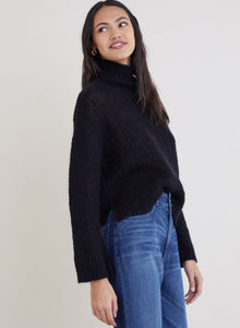 Brea A-Line Turtleneck Sweater  - Black