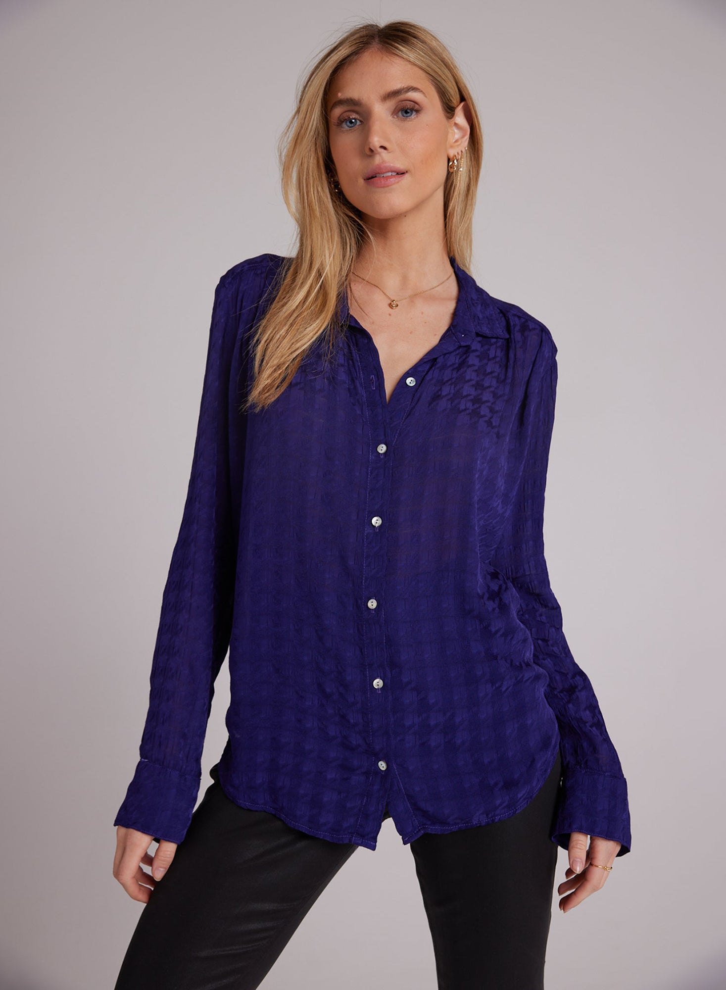 Flowy Button Down | Blue Alligator Dye