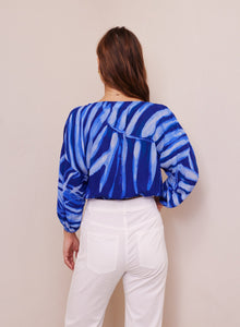 Tie Up Pullover Top | Bayside Palm Print