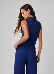 Mock Neck Top | Navy Coast