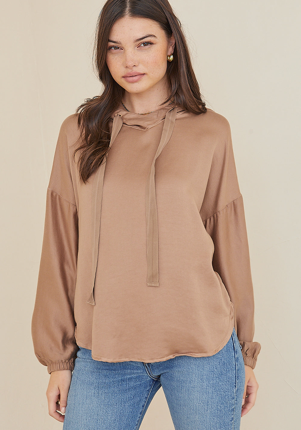 Long Sleeve V-Neck Hoodie - Golden Hour