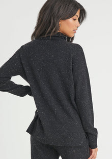 Cashmere Turtleneck Sweater - Black Speckle