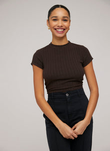 Capsleeve Crew Tee | Espresso Brown