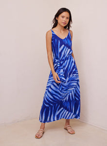 V Neck Midi Dress | Bayside Palm Print