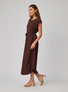 Cap Sleeve Midi Dress | Chicory Brown