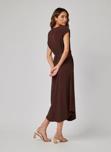 Cap Sleeve Midi Dress | Chicory Brown