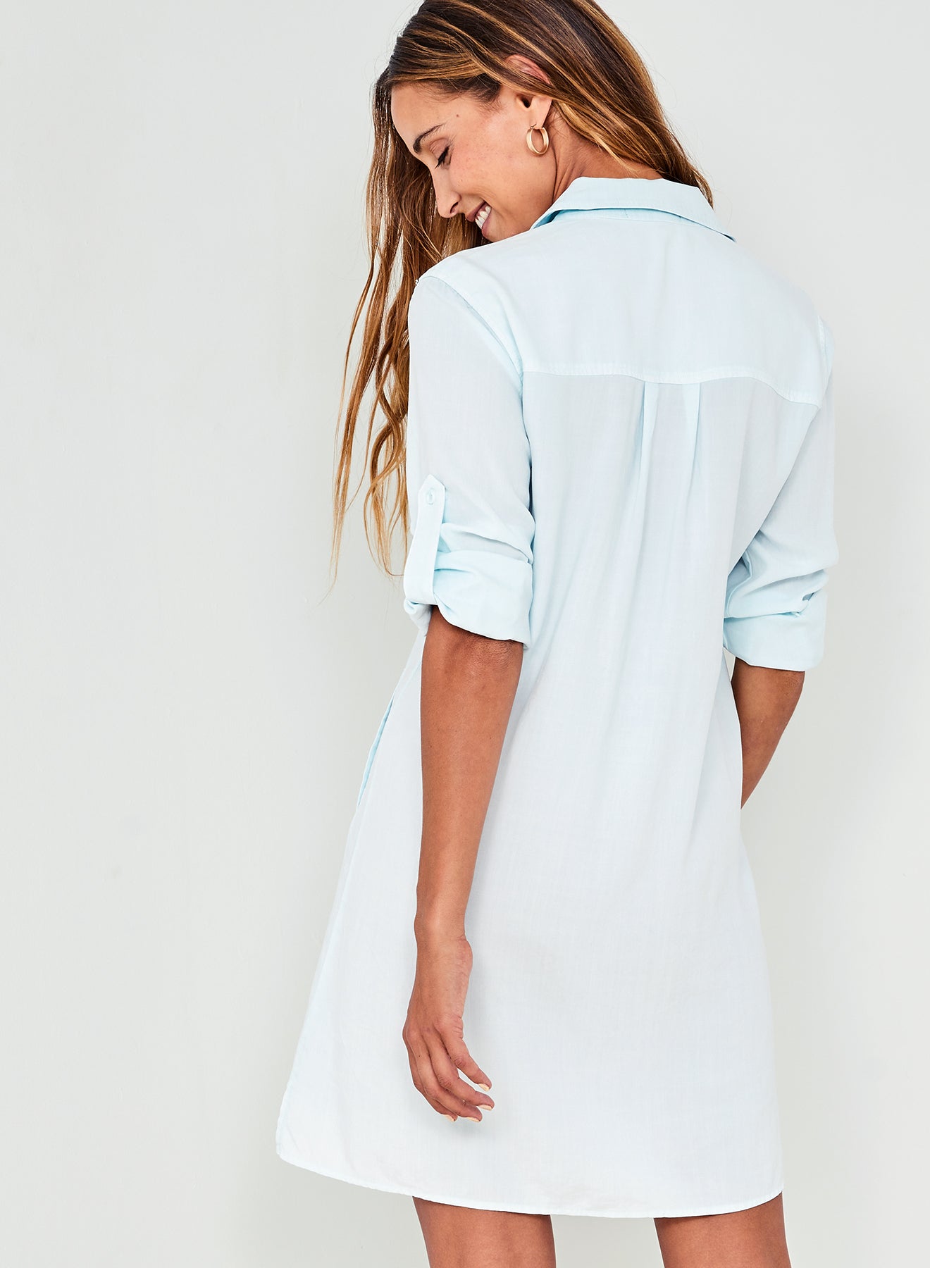 Long Sleeve A-Line Dress | Sea Foam