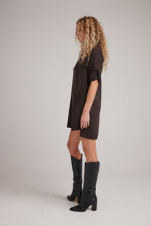 Long Sleeve A-Line Dress | Coffee Bean